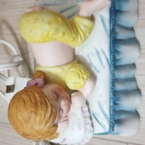 Porcelain vintage "Girl sleeping"  Night light.